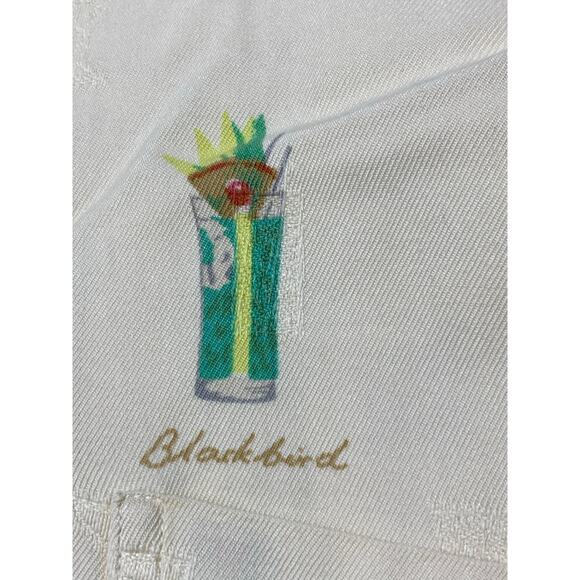 VTG Riscatto Cocktail Shirt Size L Beige Silk Short Sleeve Button-Up Mai Tai - Picture 4 of 9